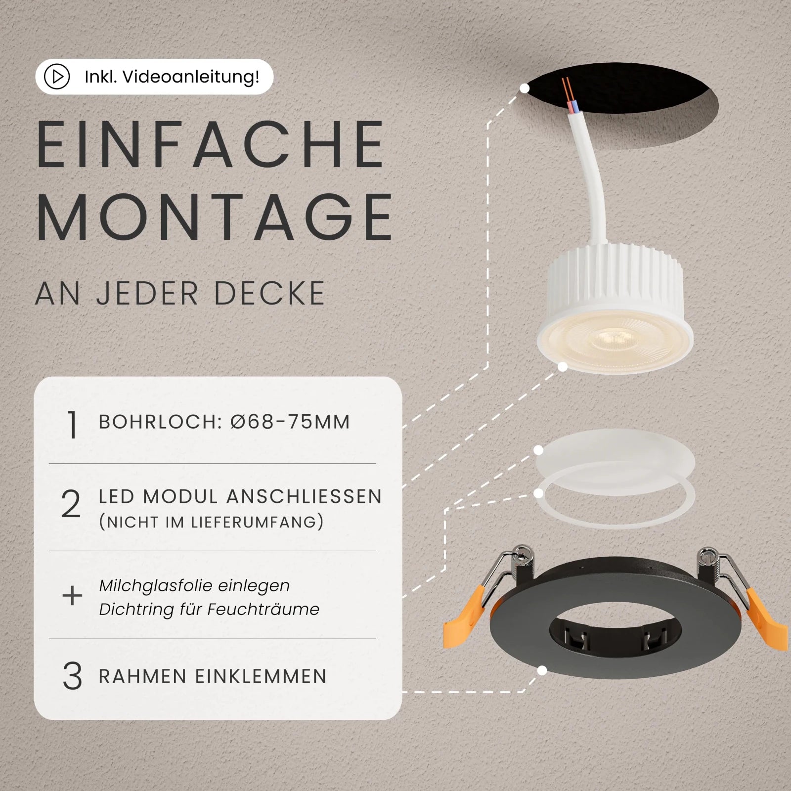 Einbaustrahler NUA, ohne Leuchtmittel - MATO