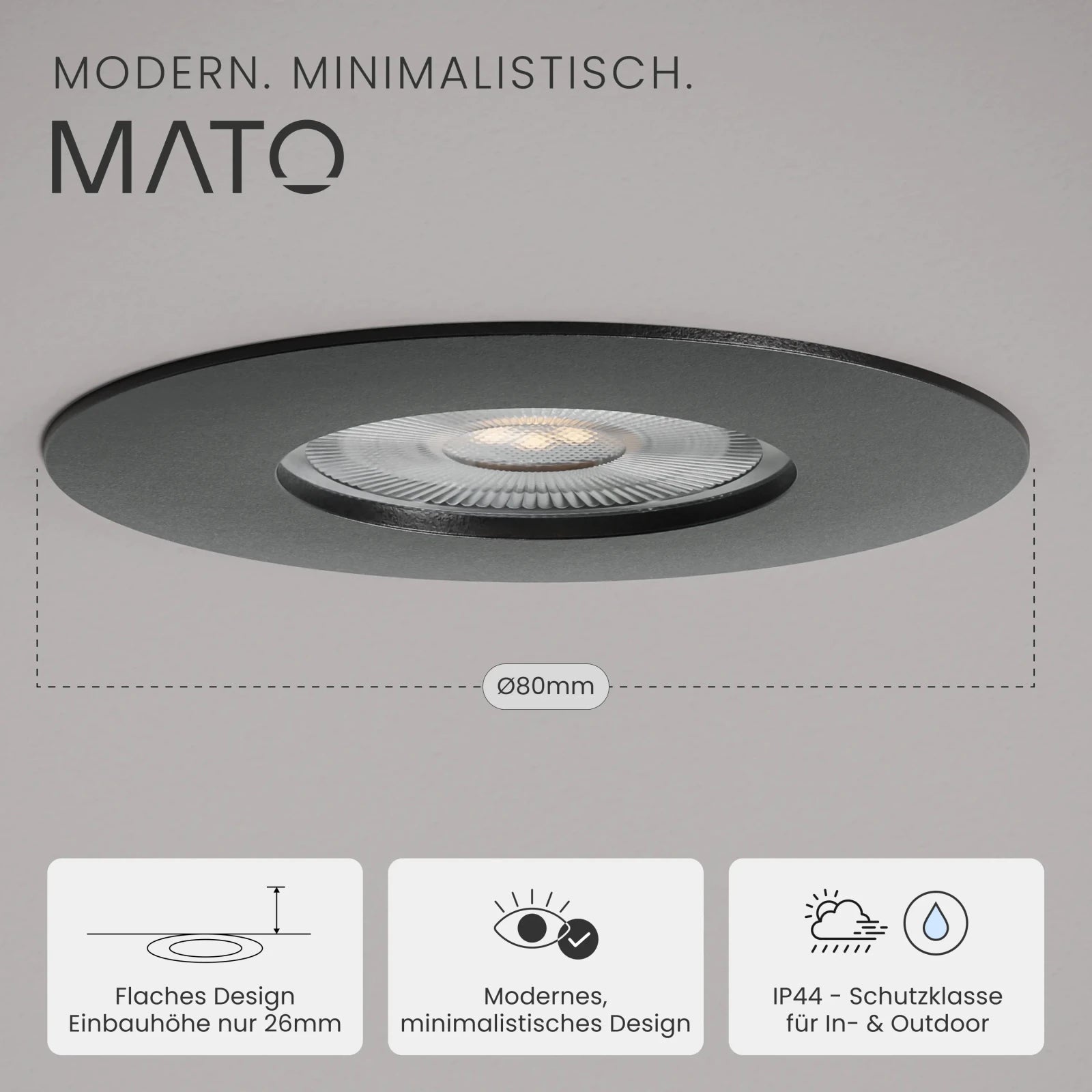 Einbaustrahler NUA, ohne Leuchtmittel - MATO