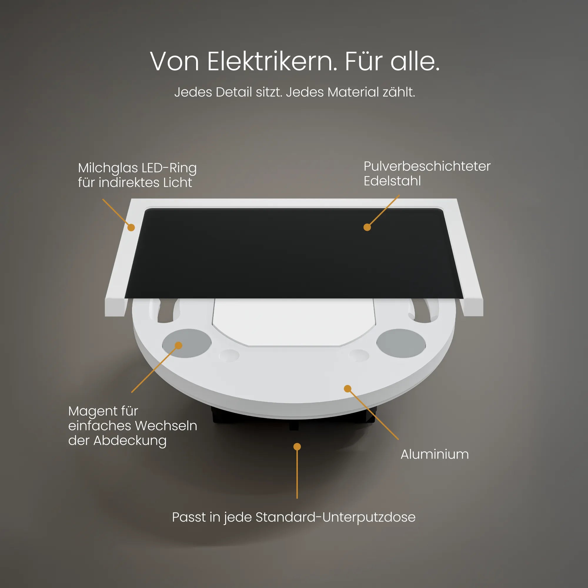 Treppenleuchte MODU, eckig indirekt