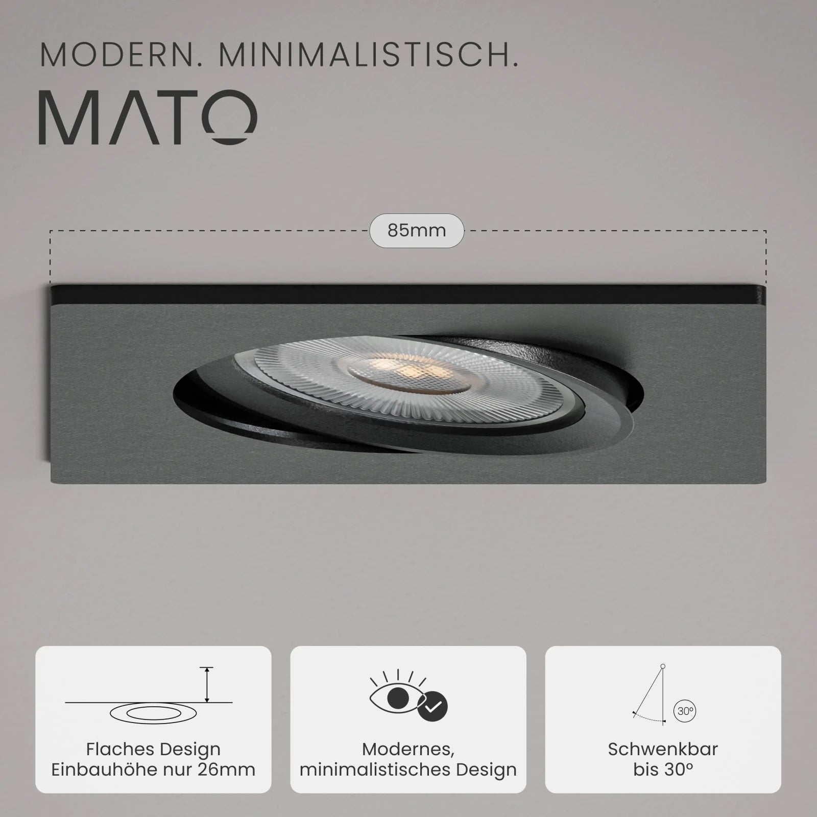 Einbaustrahler TEO, ohne Leuchtmittel - MATO