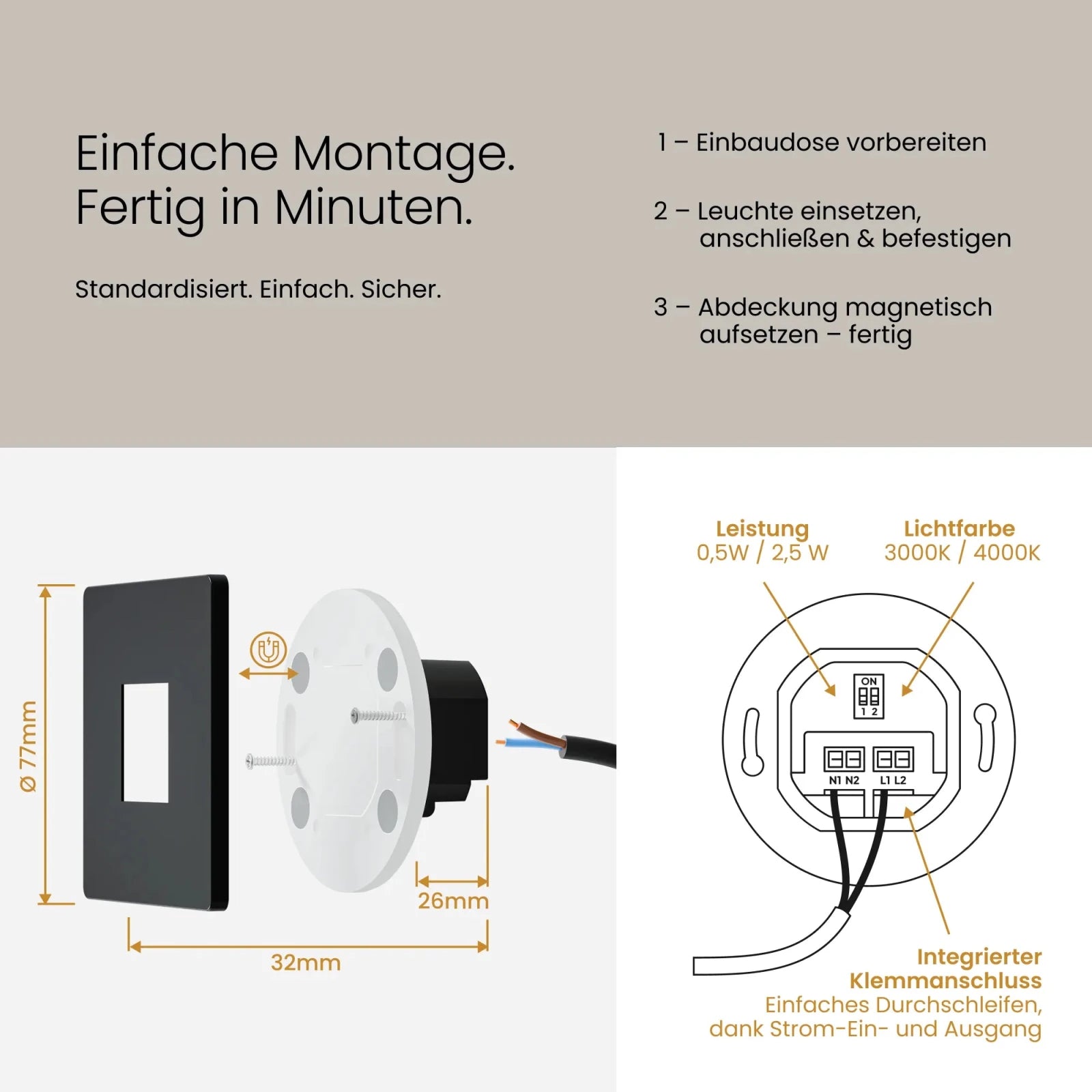 Treppenleuchte MODU, eckig - MATO