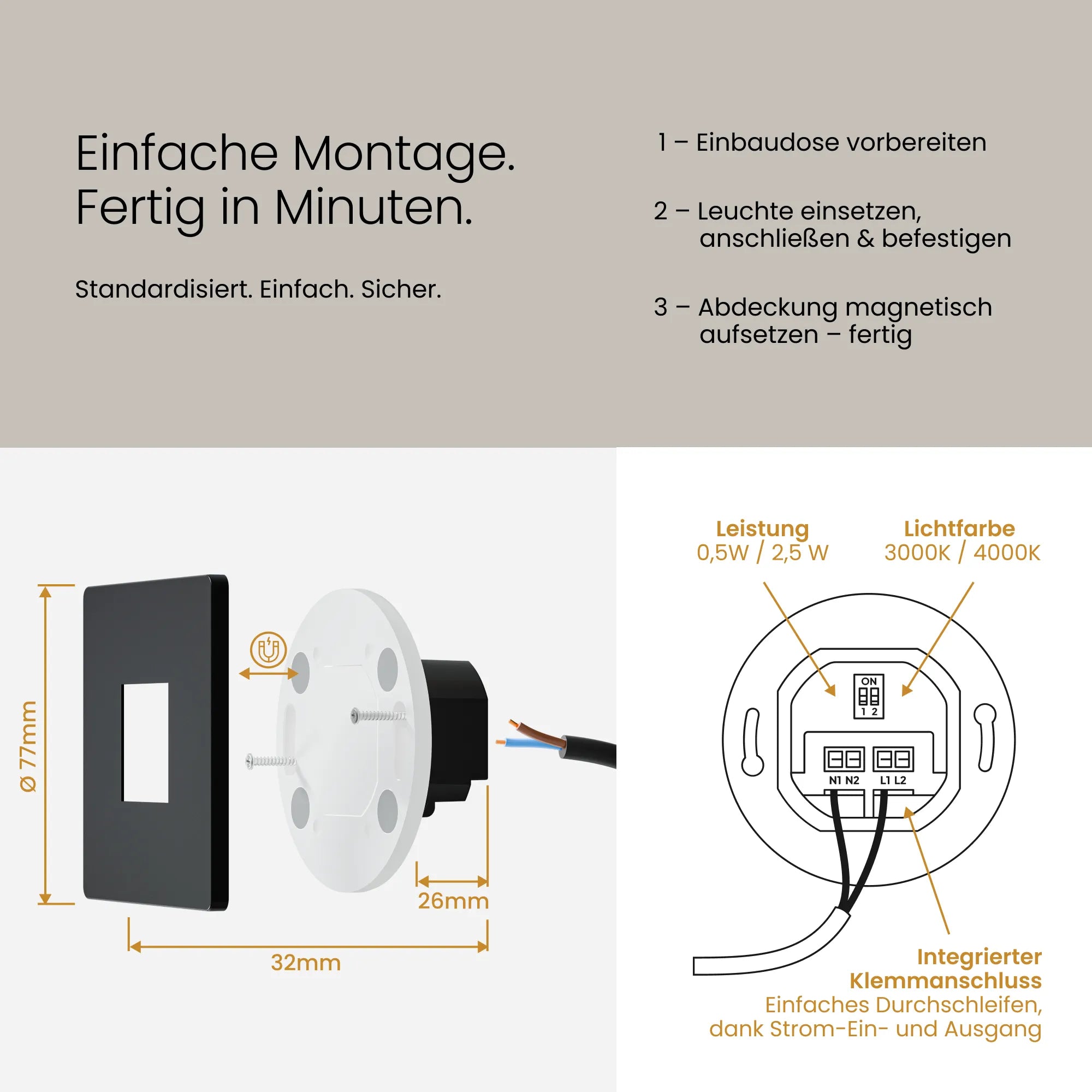 Treppenleuchte MODU, eckig