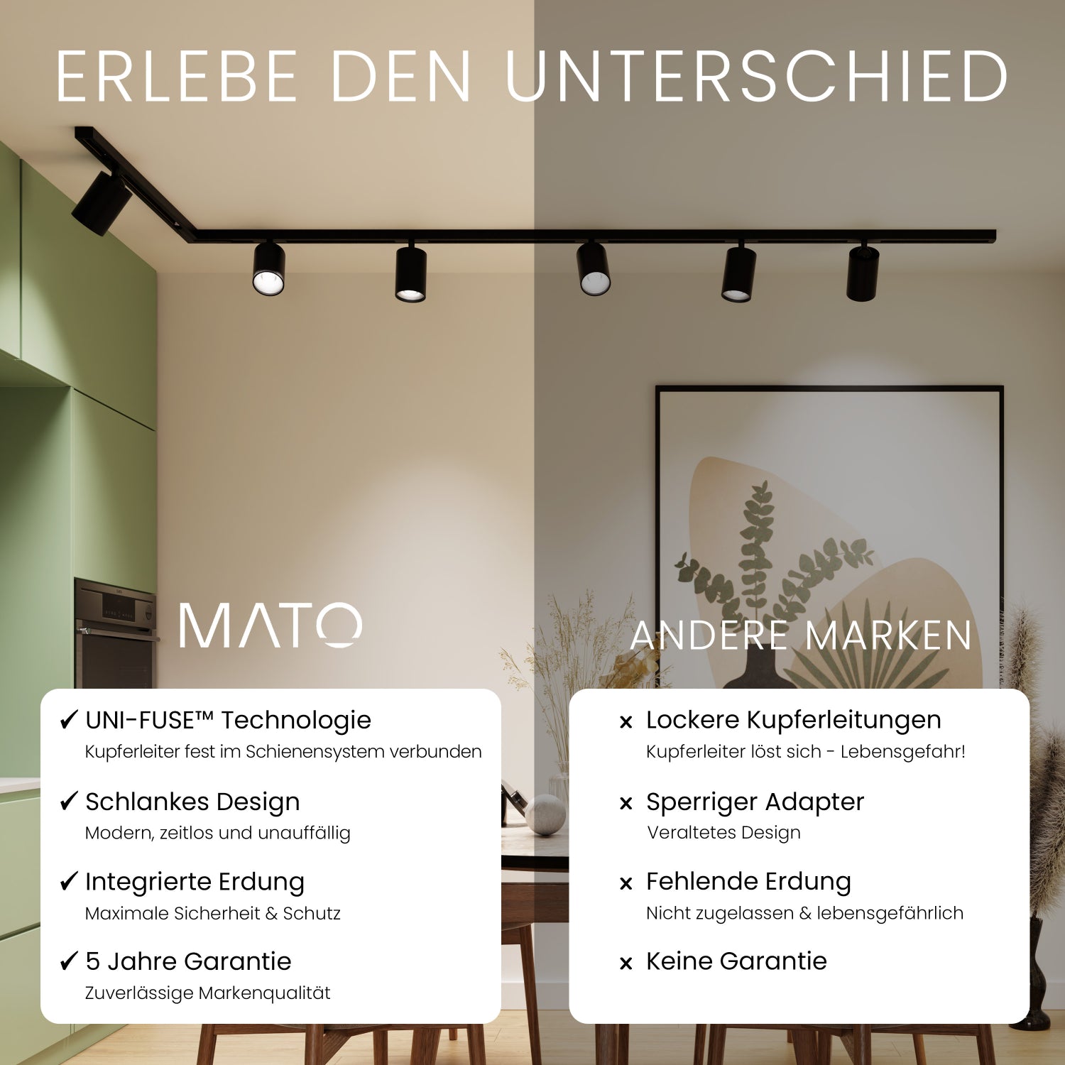 Schienensystem T - Verbinder/Einspeisung - MATO