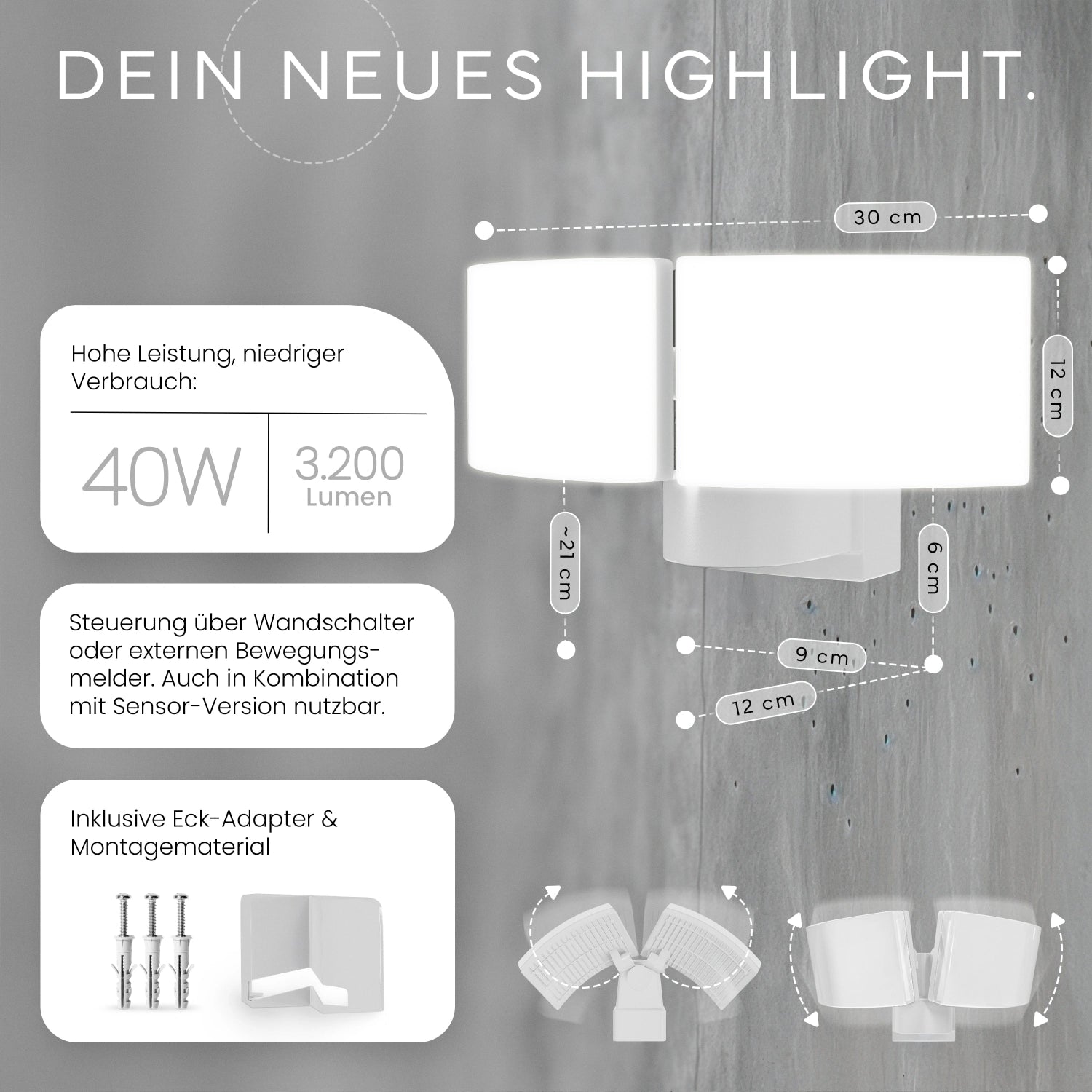 Wandleuchte LUMAX DUO