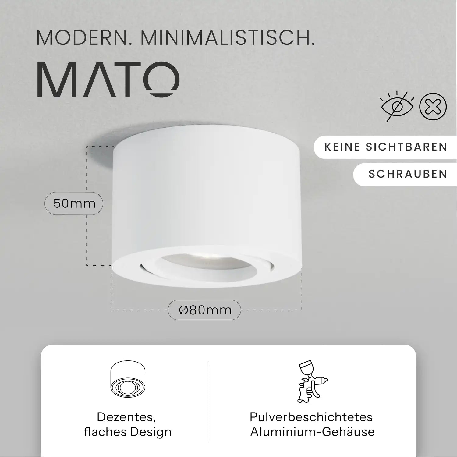 Aufbauspot OVA, ohne Leuchtmittel - MATO