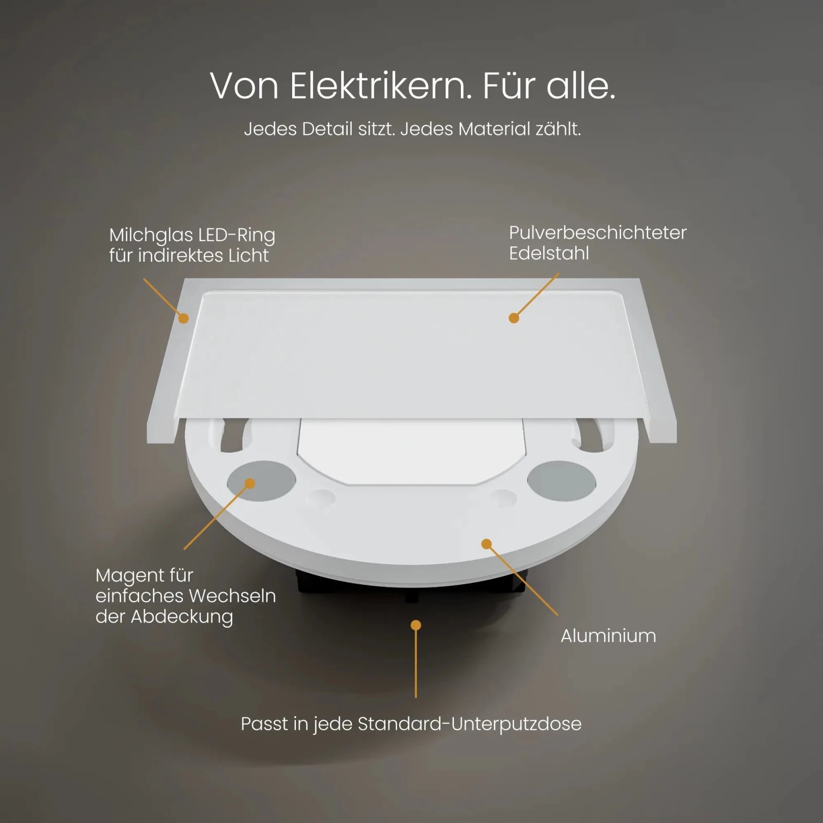 Treppenleuchte MODU, eckig indirekt - MATO