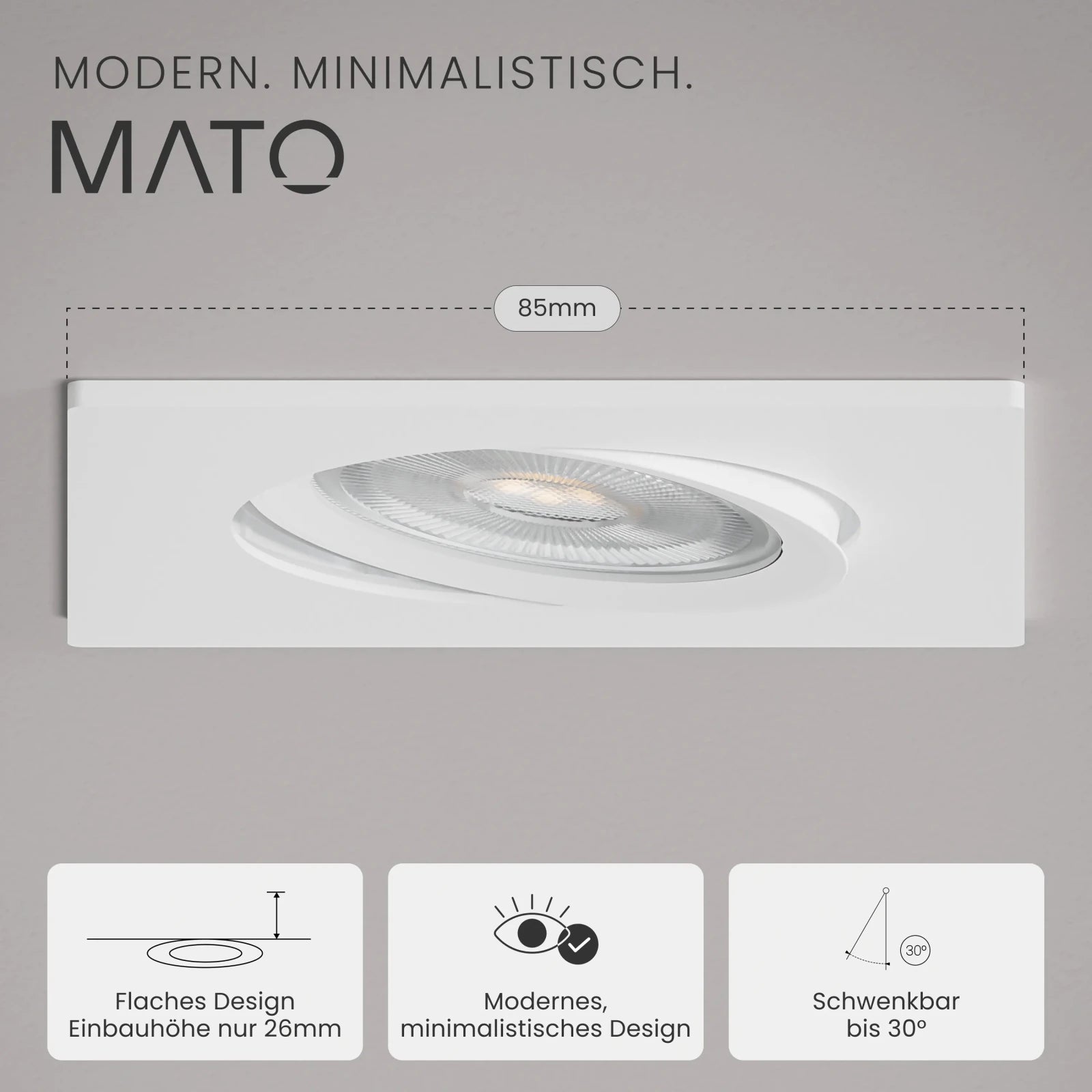 Einbaustrahler TEO, ohne Leuchtmittel - MATO