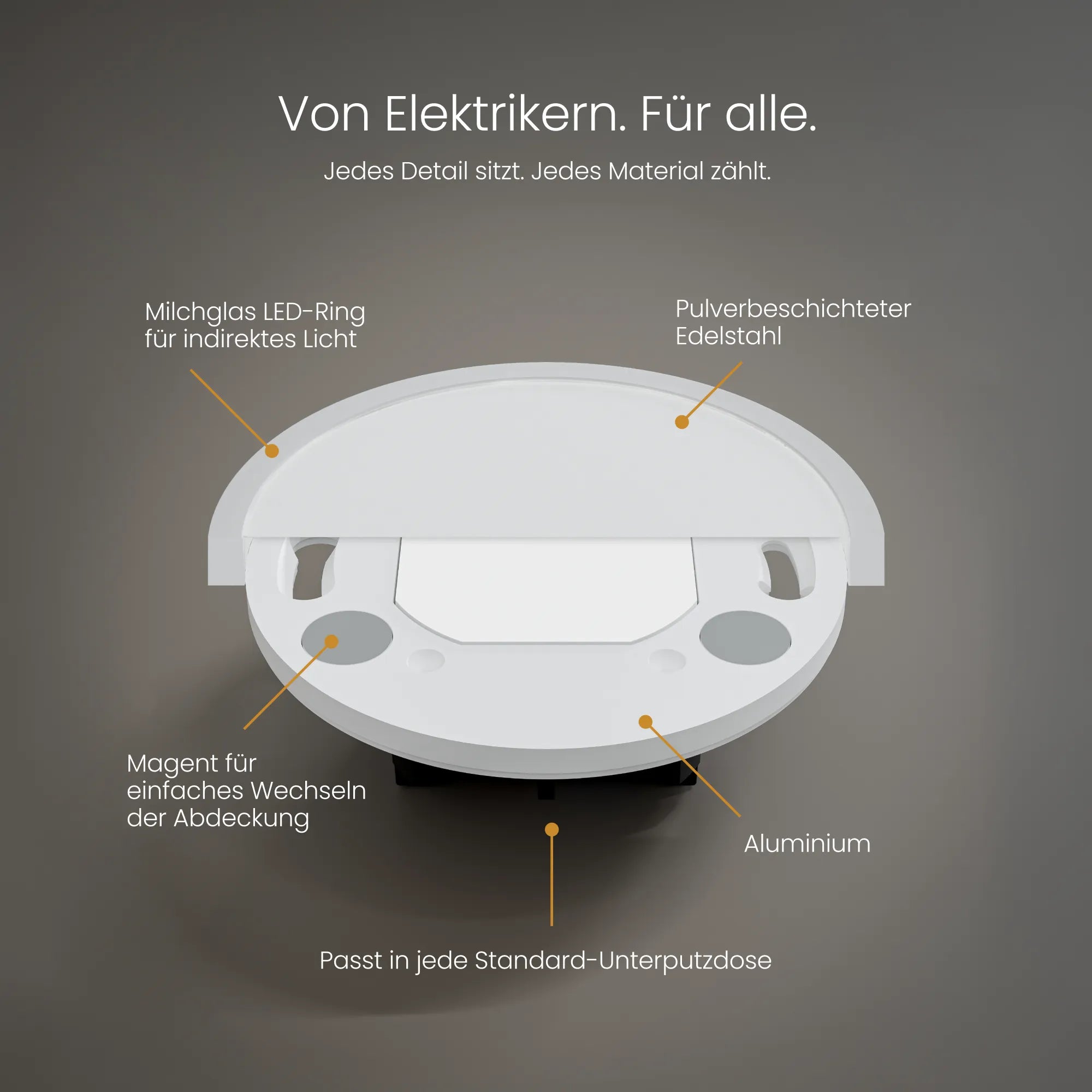 Treppenleuchte MODU, rund indirekt