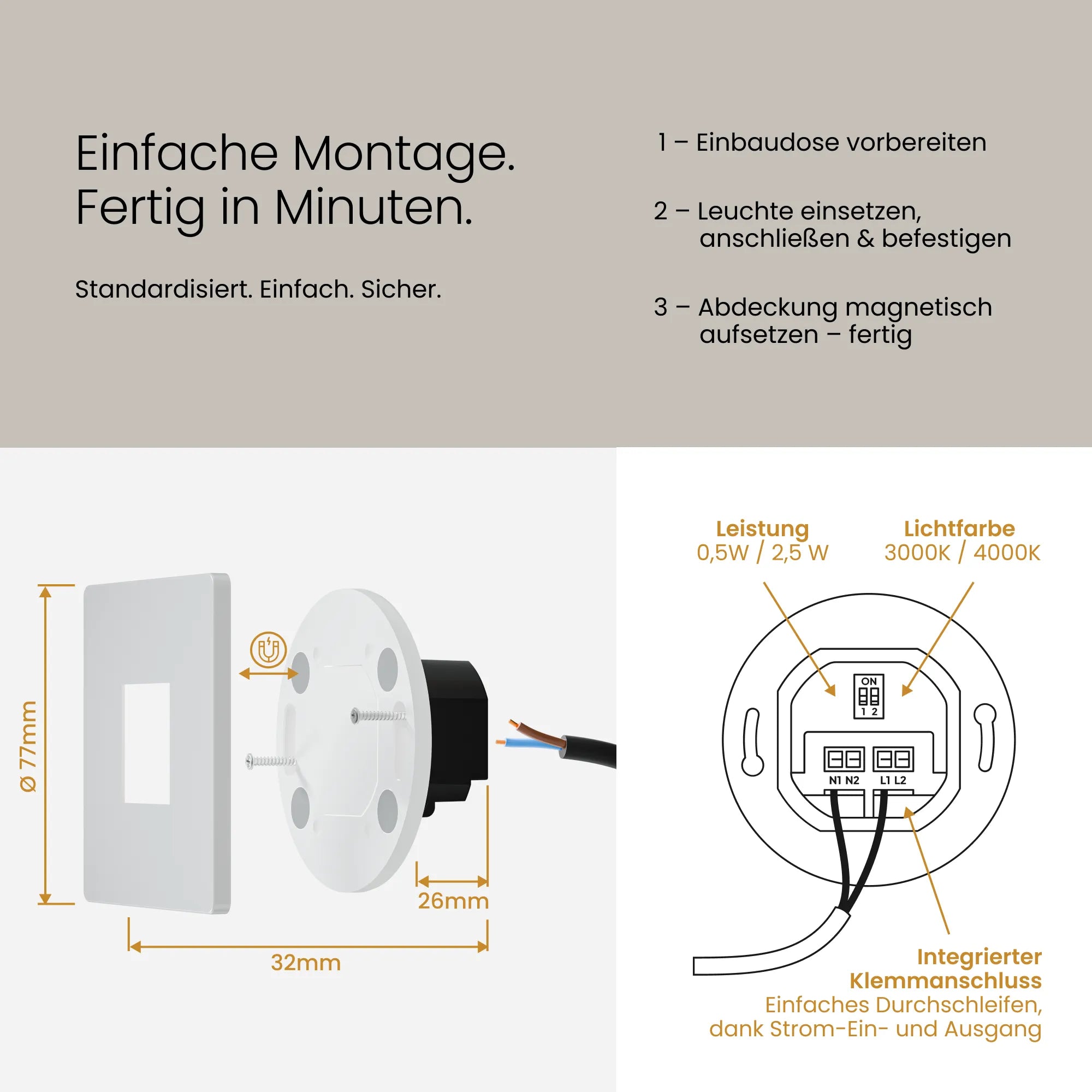 Treppenleuchte MODU, eckig